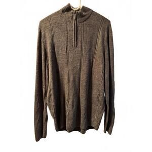 Geoffrey Beene Men's Brown Half-Zip Sweater Size L